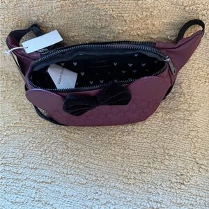 Disney Women's Maroon Crossbody Bag with Bow